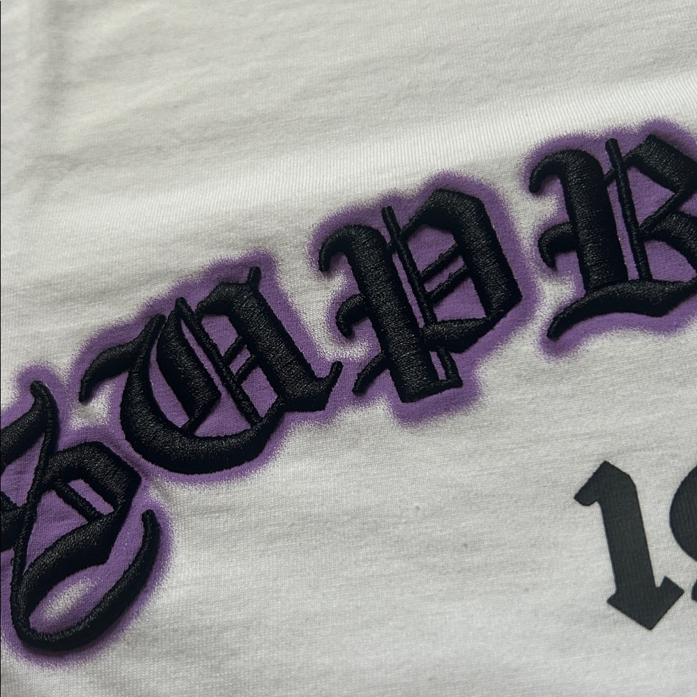 NWT Supreme Old English Glow White T-Shirt with Purple Graphic Large - Picture 9 of 9